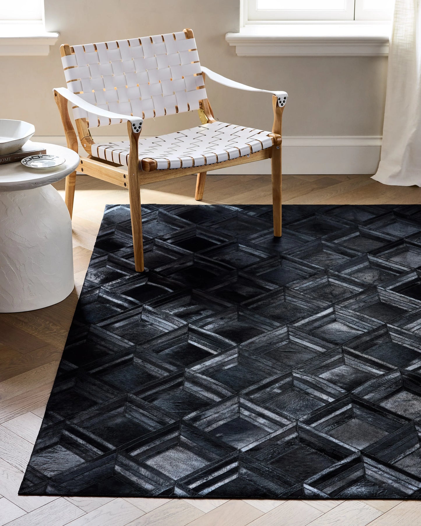 Blocks Hair on Hide Rug - 5' x 8' / Black