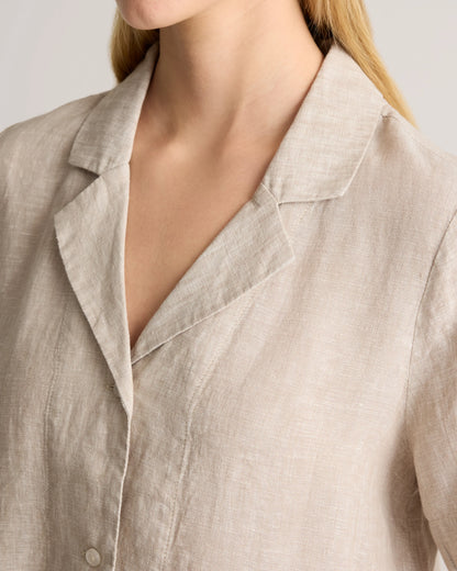 100% European Linen Short Sleeve Shirt - XS / Moonstone Blue