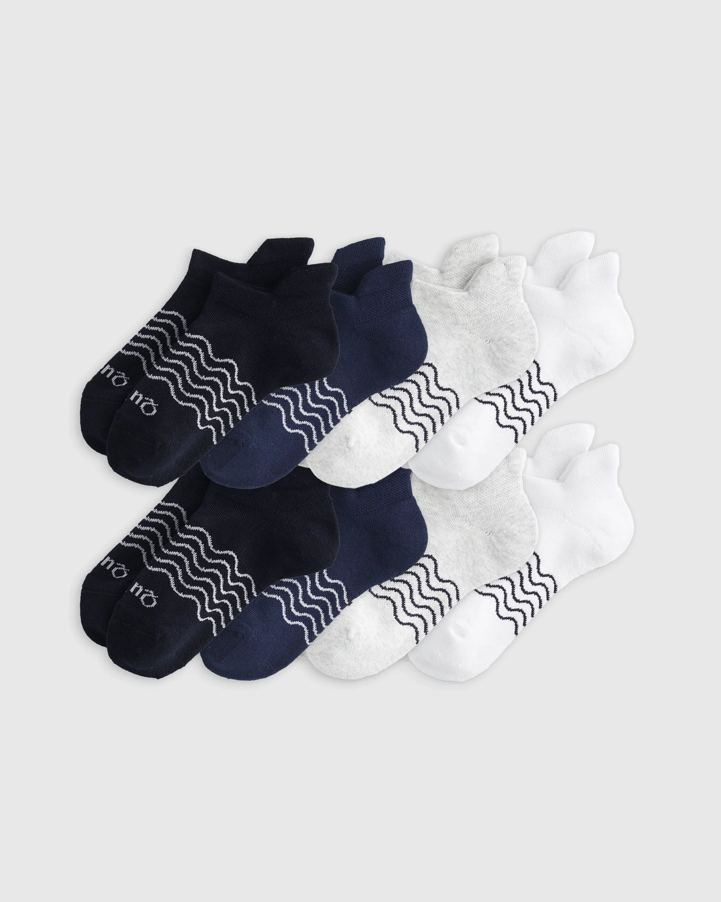 Kids Organic Cotton Ankle Socks 8-Pack - S / Blue/White Multi