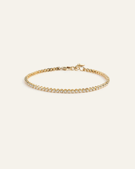 14K Gold Diamond Petite Tennis Bracelet - 1ctw - One Size / Yellow Gold