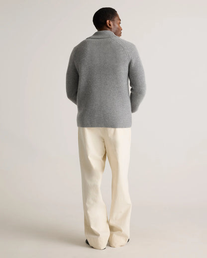 Mongolian Cashmere Shawl Collar Cardigan - S / Black