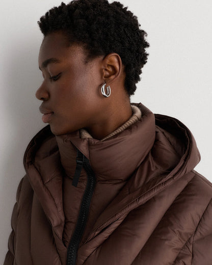 Responsible Down Belted Puffer Coat - XS / Hot Fudge