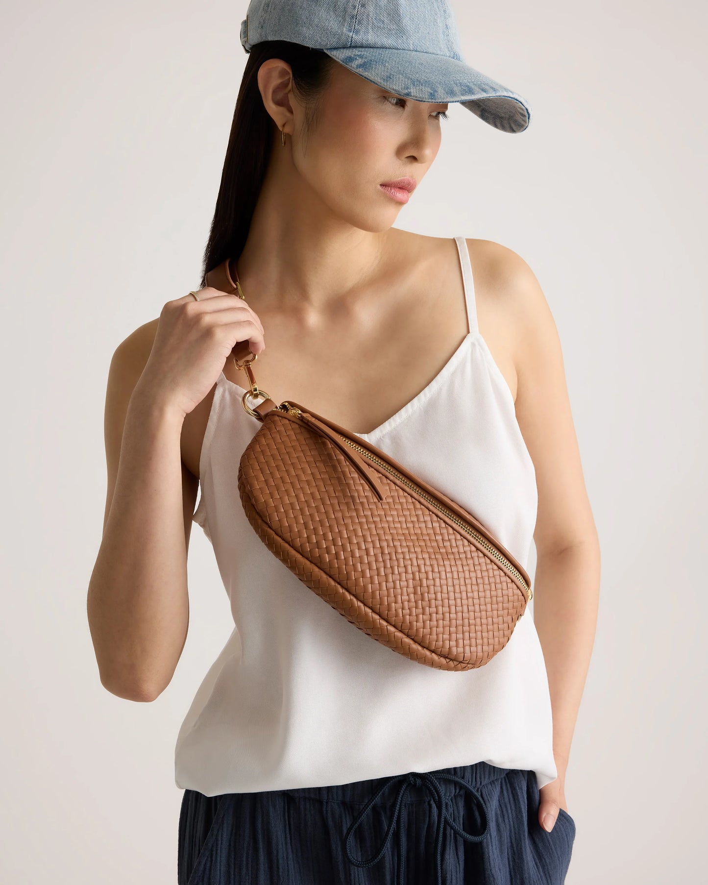 Sloane Handwoven Sling Bag - One Size / Taupe