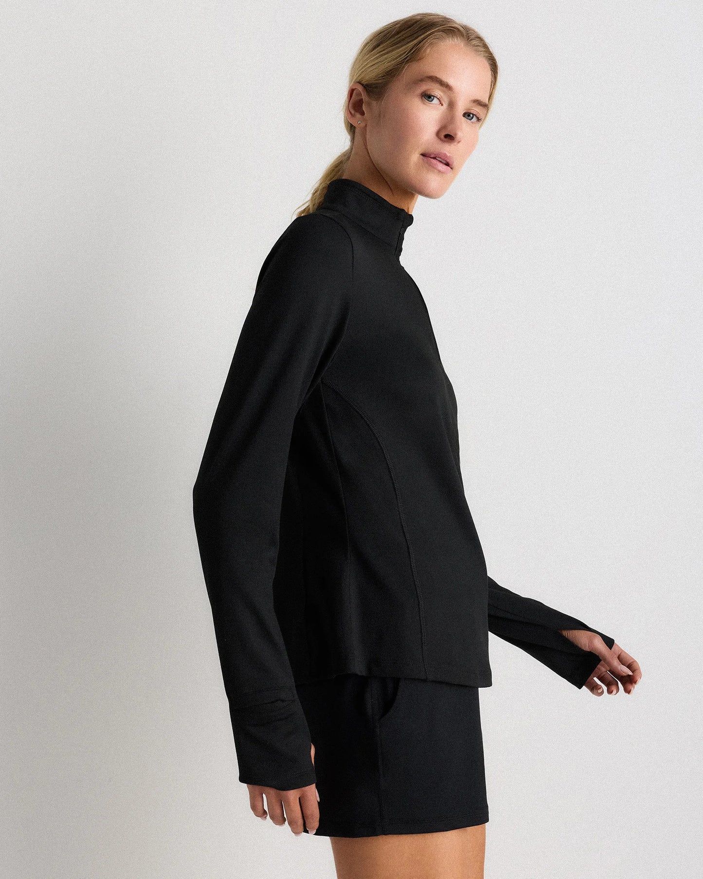 Flowknit Quarter-Zip Pullover - XS / Heather Deep Navy
