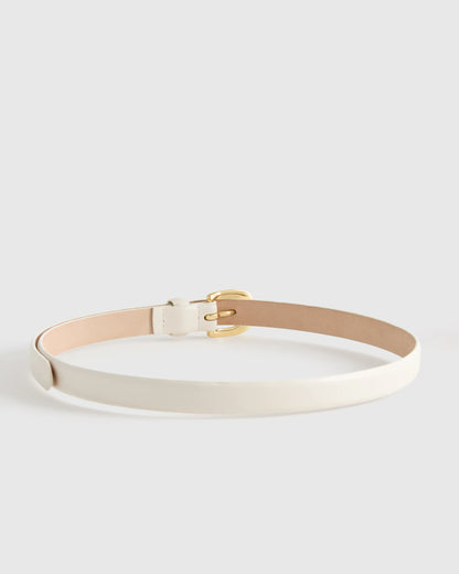 Sofia European Leather Skinny Belt - XS / Black