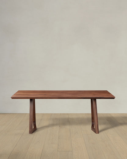 Solid Wood Midcentury Dining Table - One Size / Brown Walnut