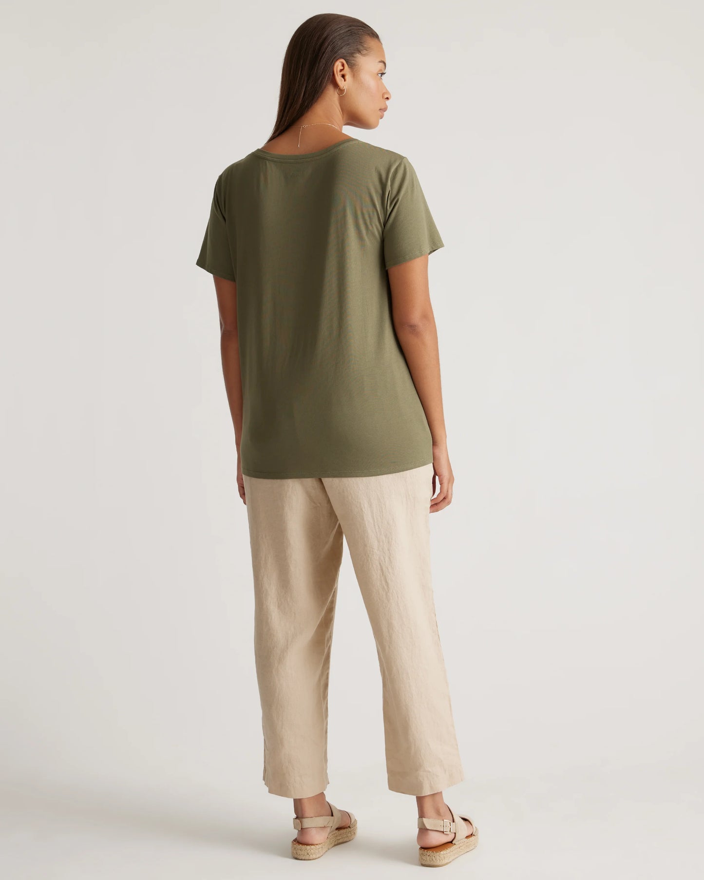 Cotton Modal Scoop Neck Tee - XS / Navy