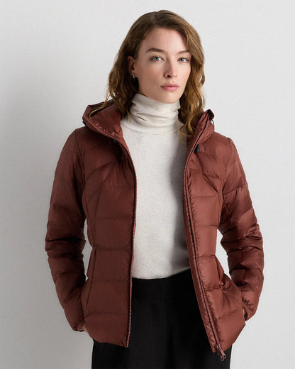 Lightweight Down Packable Puffer Hooded Jacket - XS / Navy