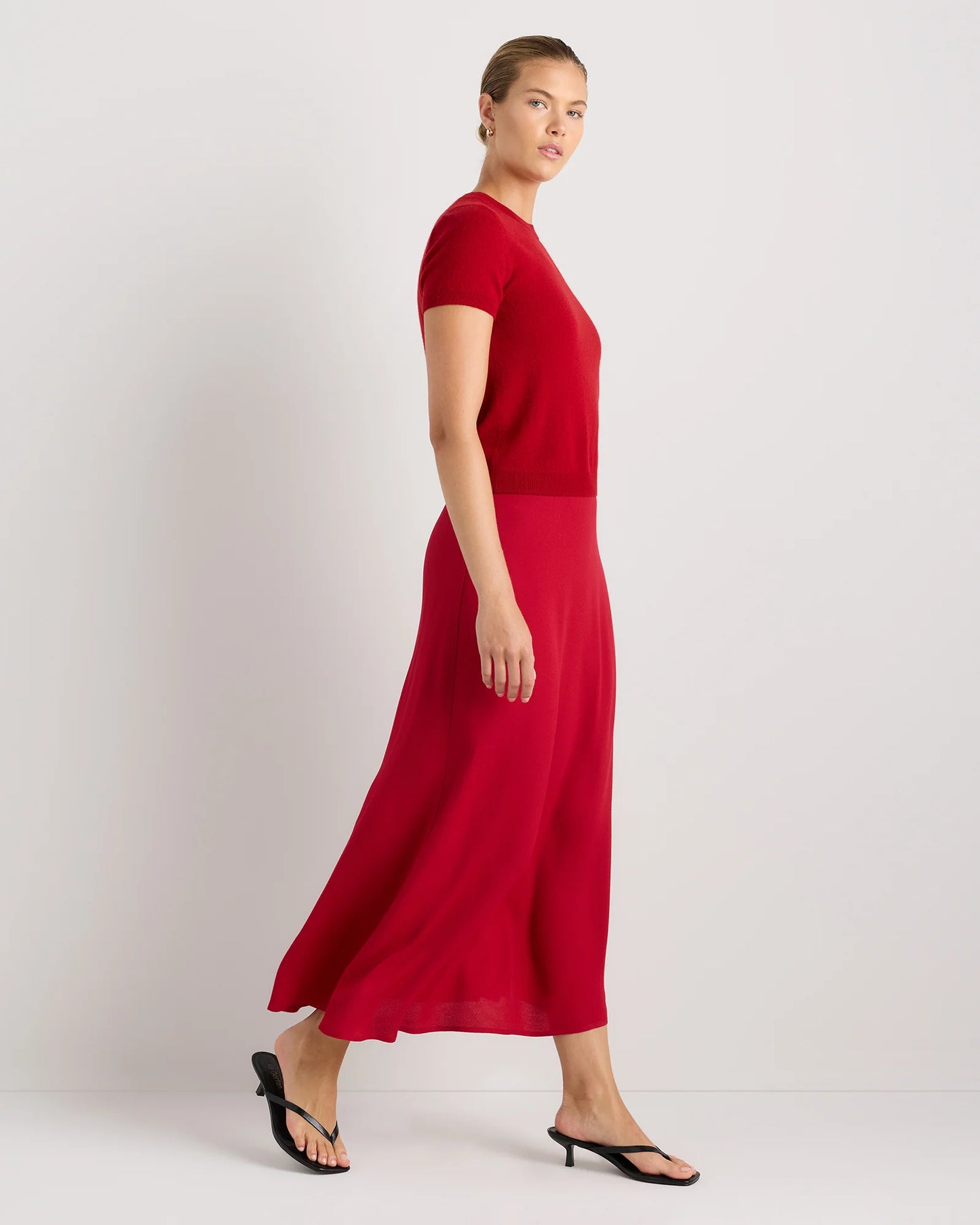 Lightweight Crepe Slip Skirt - XS / Moonstone Blue