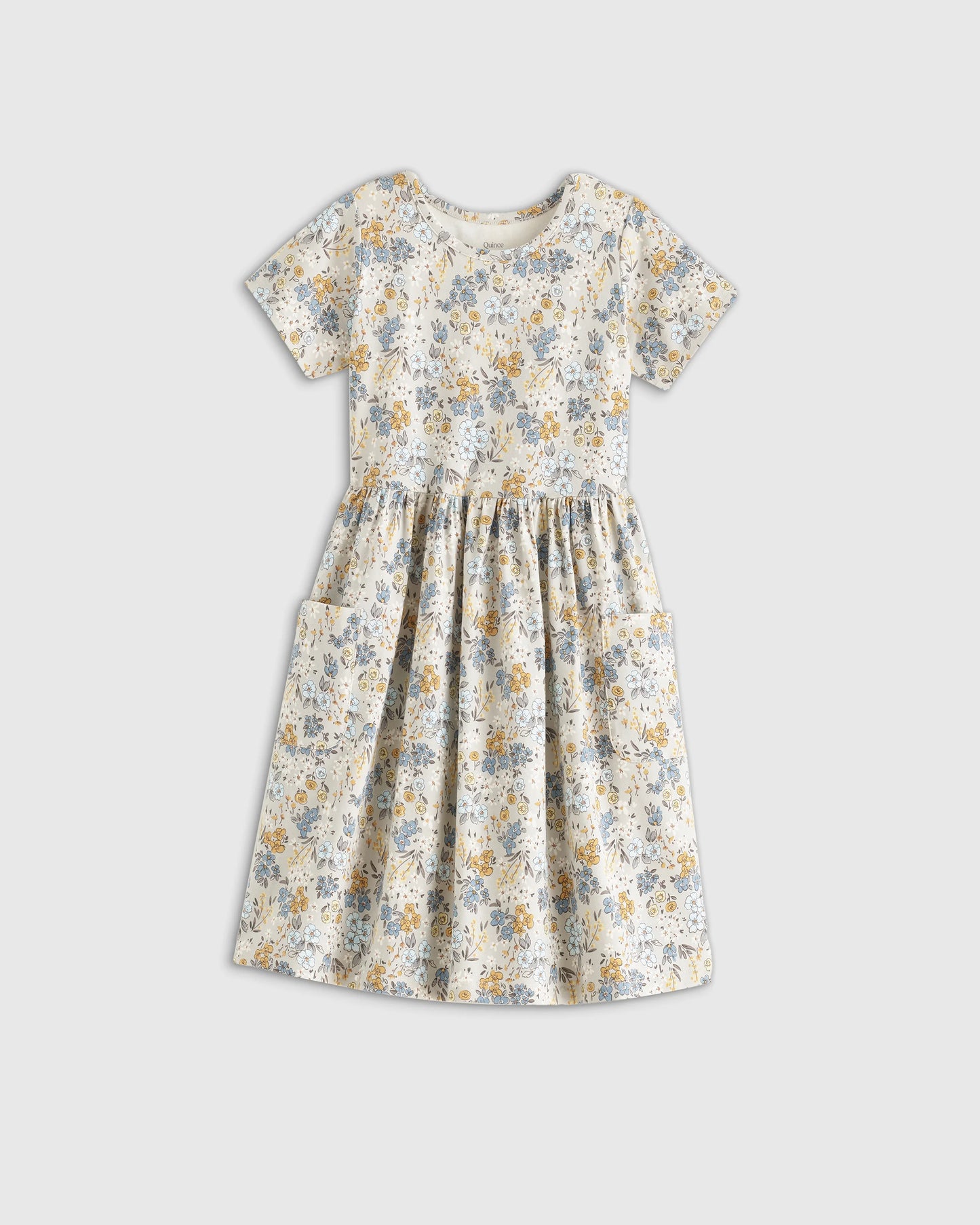 Organic Cotton Fit and Flare Pocket Dress - 6 / Cloud Rainbow Stripe