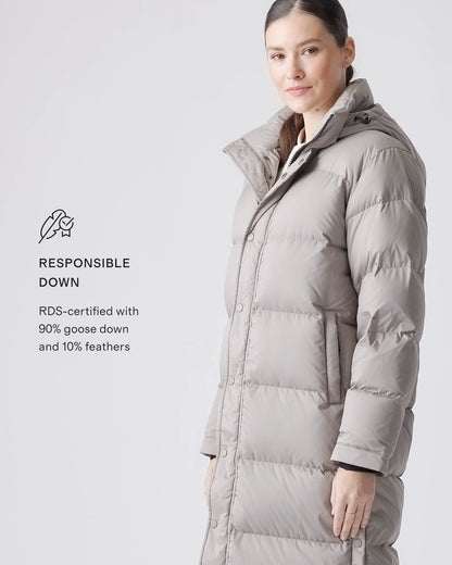 Responsible Down Long Puffer Jacket - XS / Black