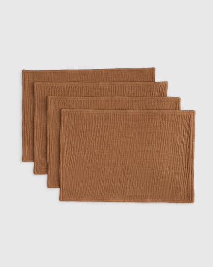 Organic Cotton Gauze Placemats - One Size / Chocolate