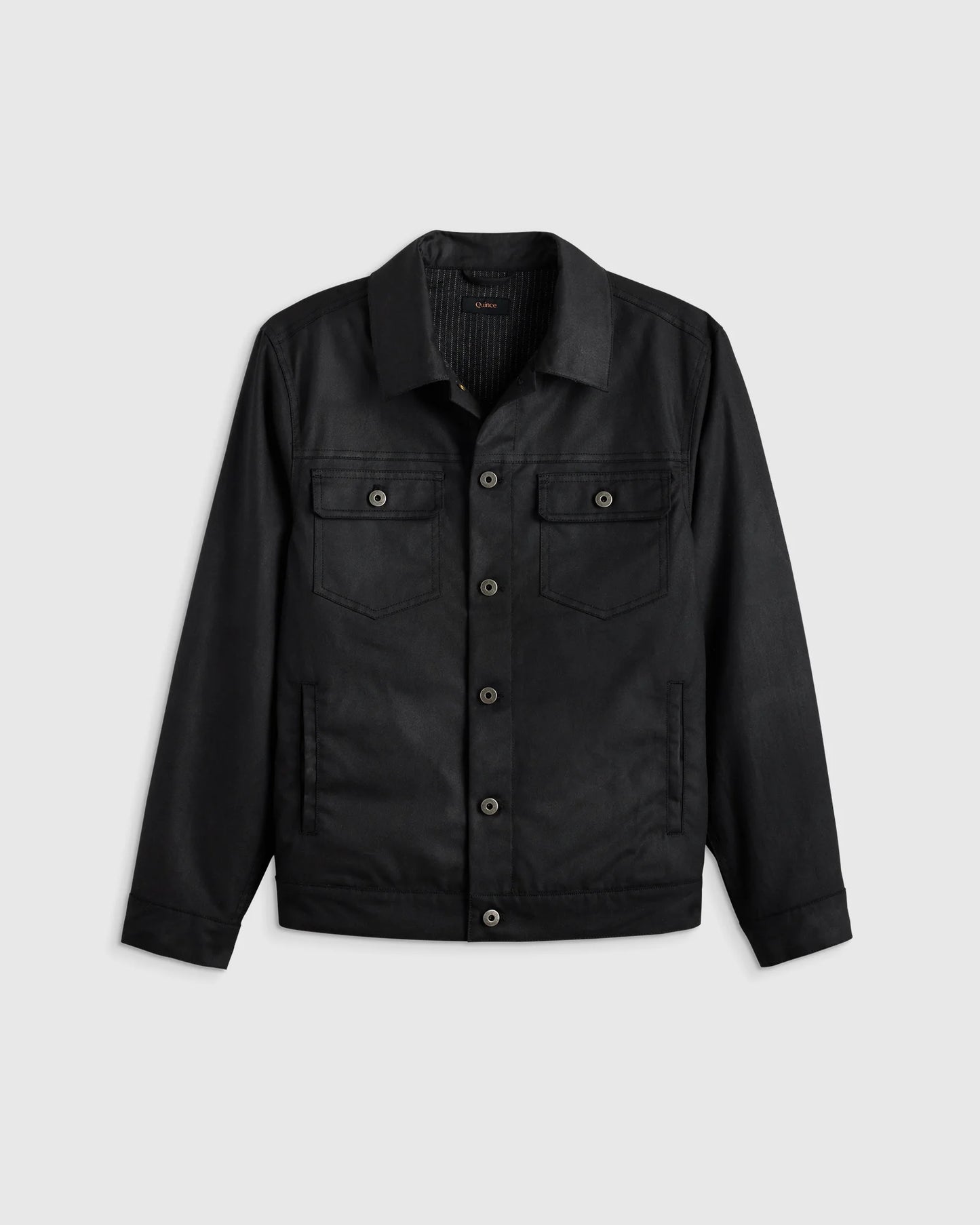 Organic Waxed Canvas Trucker Jacket - S / Black
