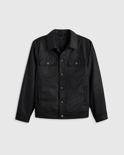 Organic Waxed Canvas Trucker Jacket - S / Black