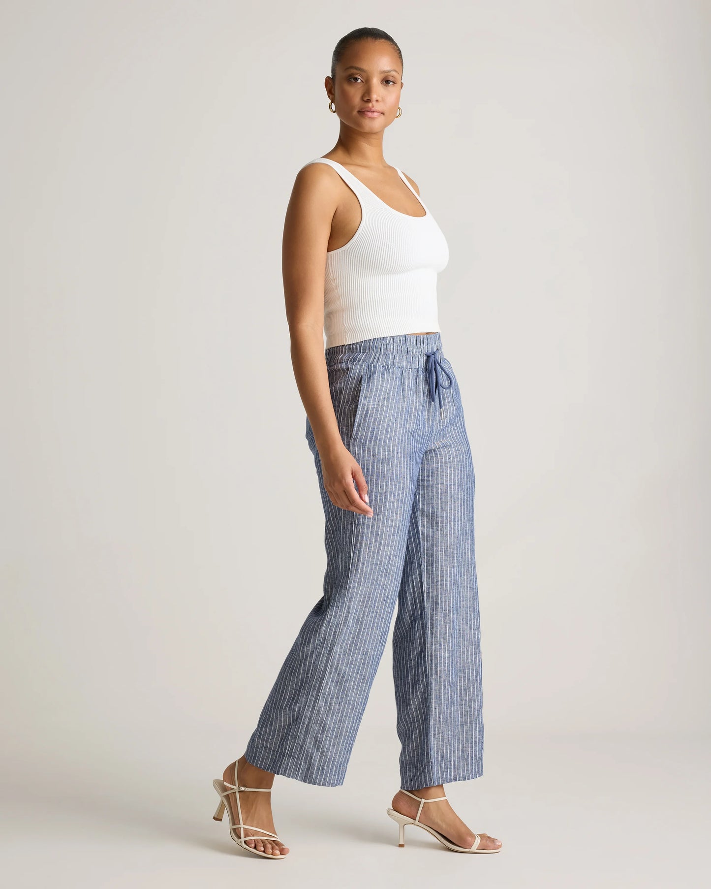 100% European Linen Wide Leg Pants - XS / Bayberry Olive
