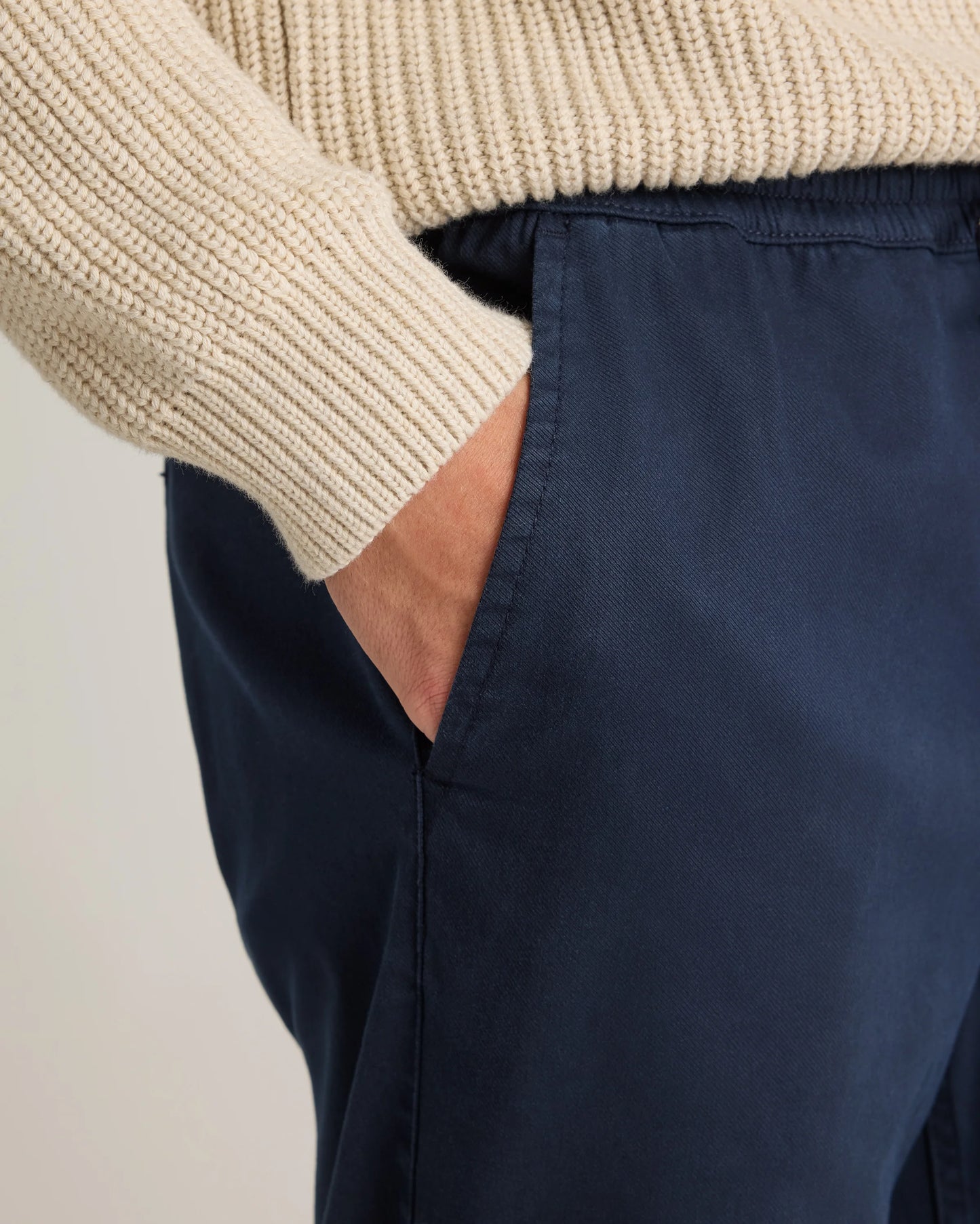 Cotton Chino Drawstring Pants - S / Admiral