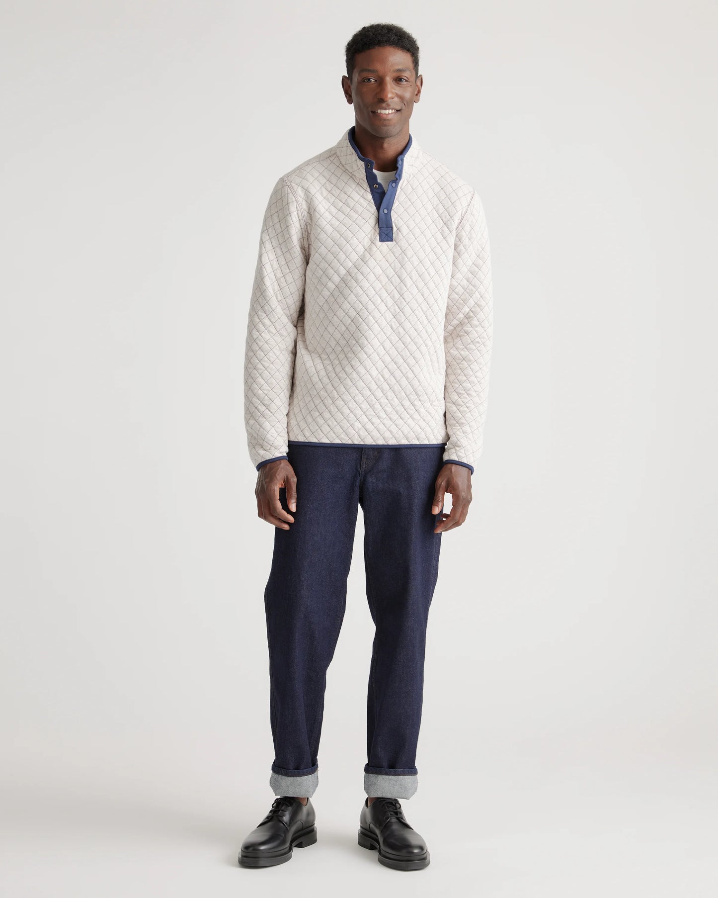 Reversible Quilted Pullover - S / Burgundy/Ivory