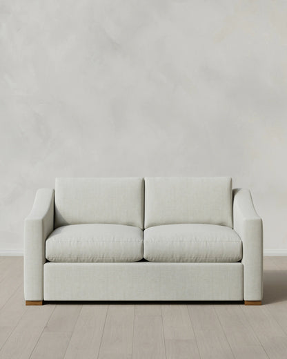 Hollis Slope Arm Sofa in Performance Chenille Linen Blend - 72" / Snow