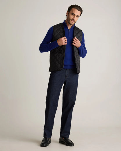Featherless Quilted Fleece-Lined Liner Vest - S / Black