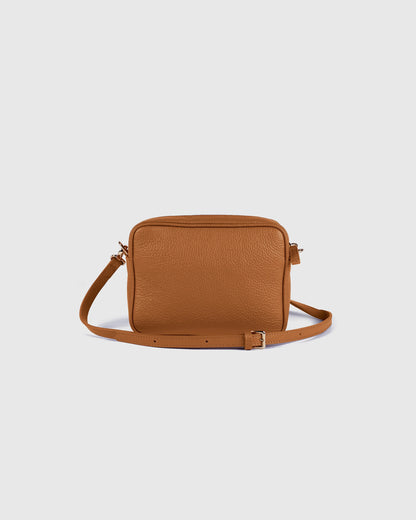 Italian Leather Crossbody Bag - One Size / Black Croco