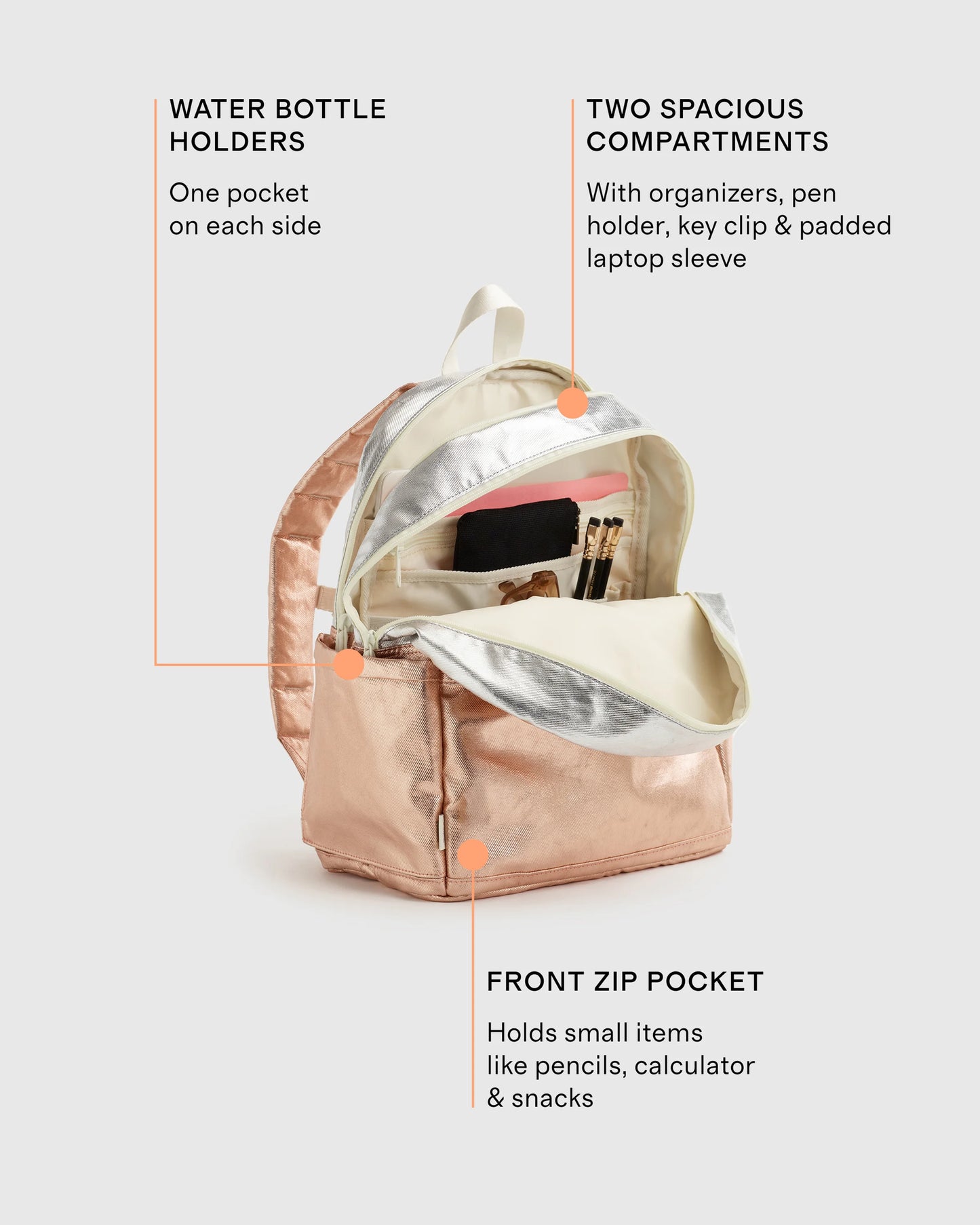 Recycled Double Pocket Backpack - One Size / Rainbow Clouds