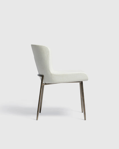 Performance Chenille Dining Chair with Powder Coated Iron Frame (Set of 2) - Set of 2 / Snow