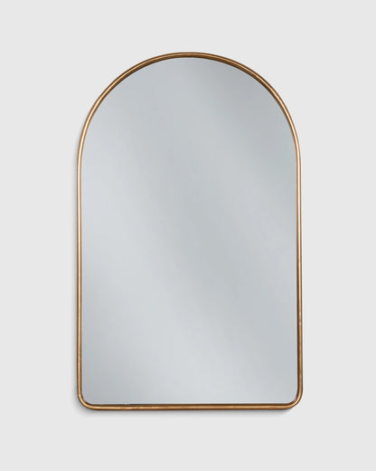 Arched Metal Framed Wall Mirror - One Size / Silver Metal Frame