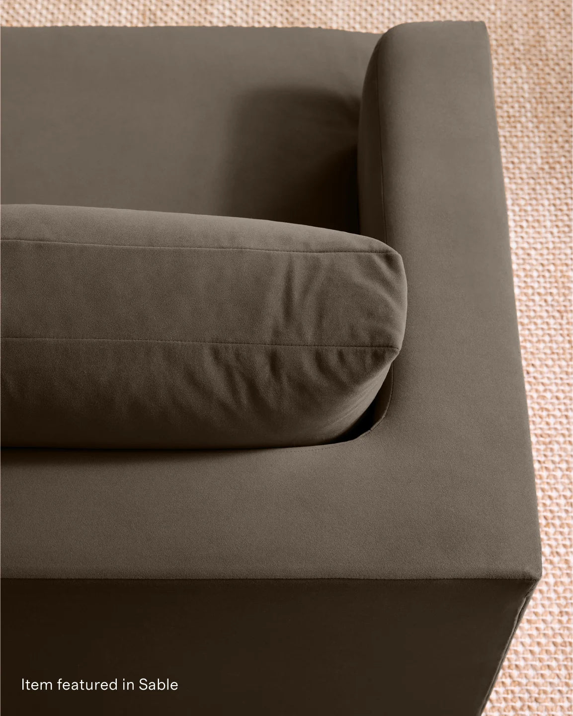 Sierra Curved Arm Sofa in Performance Velvet - 7ft / Sable
