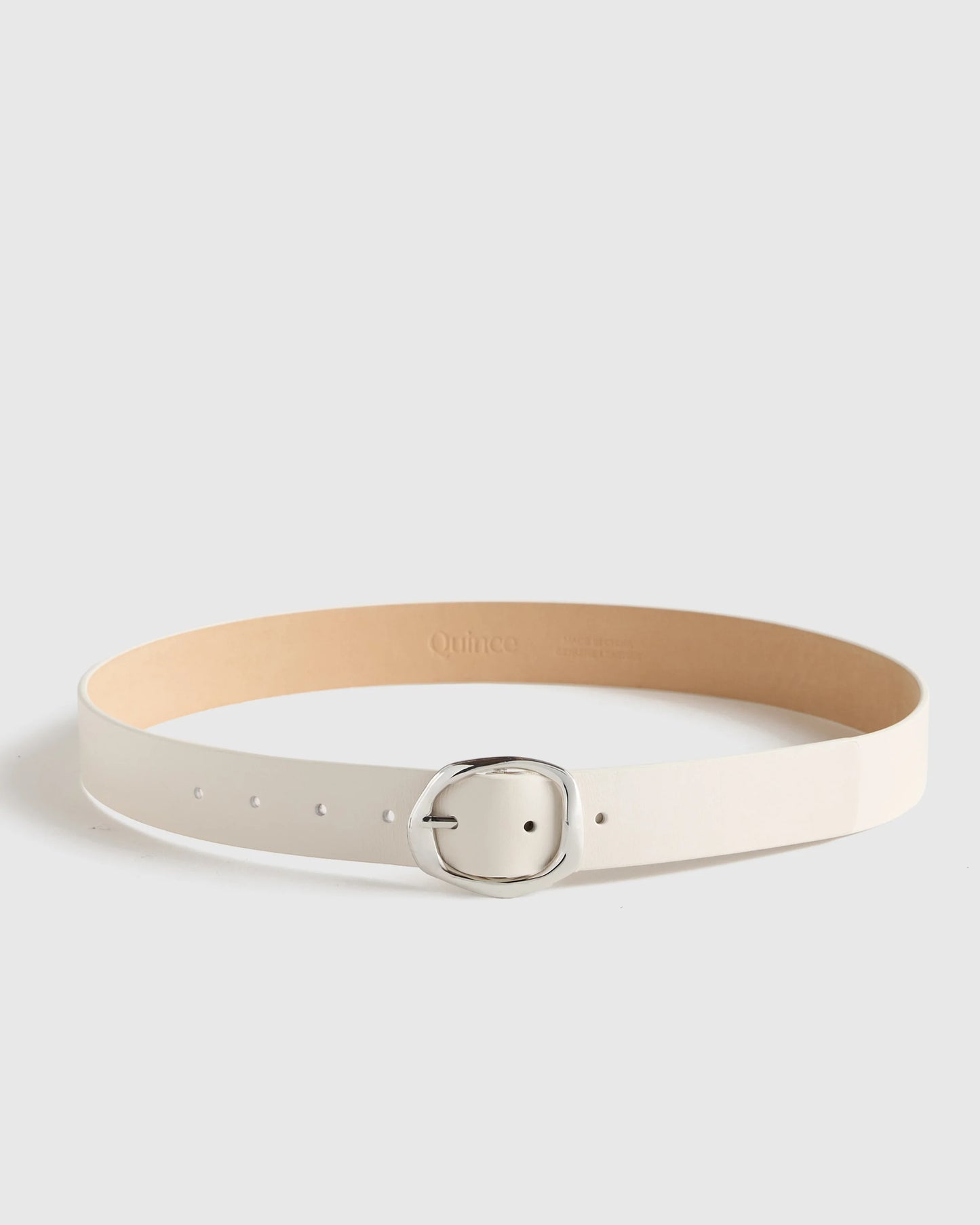 Zoe Sculptural European Leather Belt - XS / Black/Silver