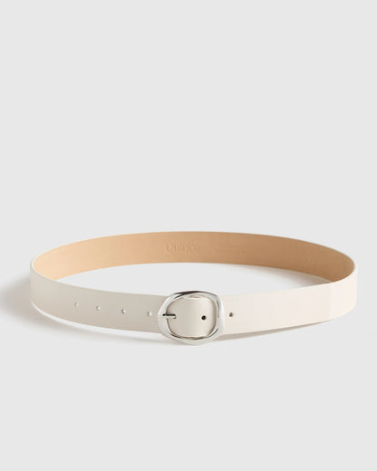 Zoe Sculptural European Leather Belt - XS / Black/Silver