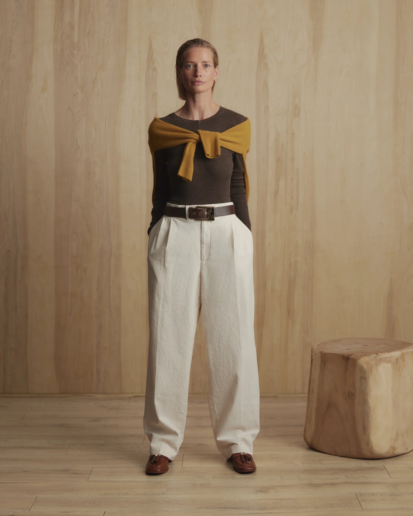 Mongolian Spring Cashmere Boatneck Sweater - XS / Spicy Mustard