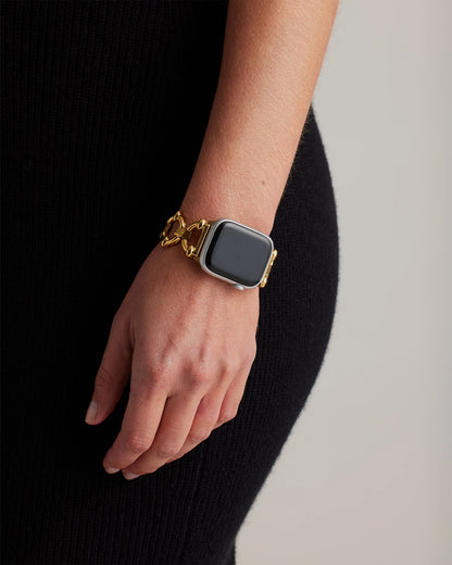 Stainless Steel Chain Link Smartwatch Band - 38mm - 42mm / Gold