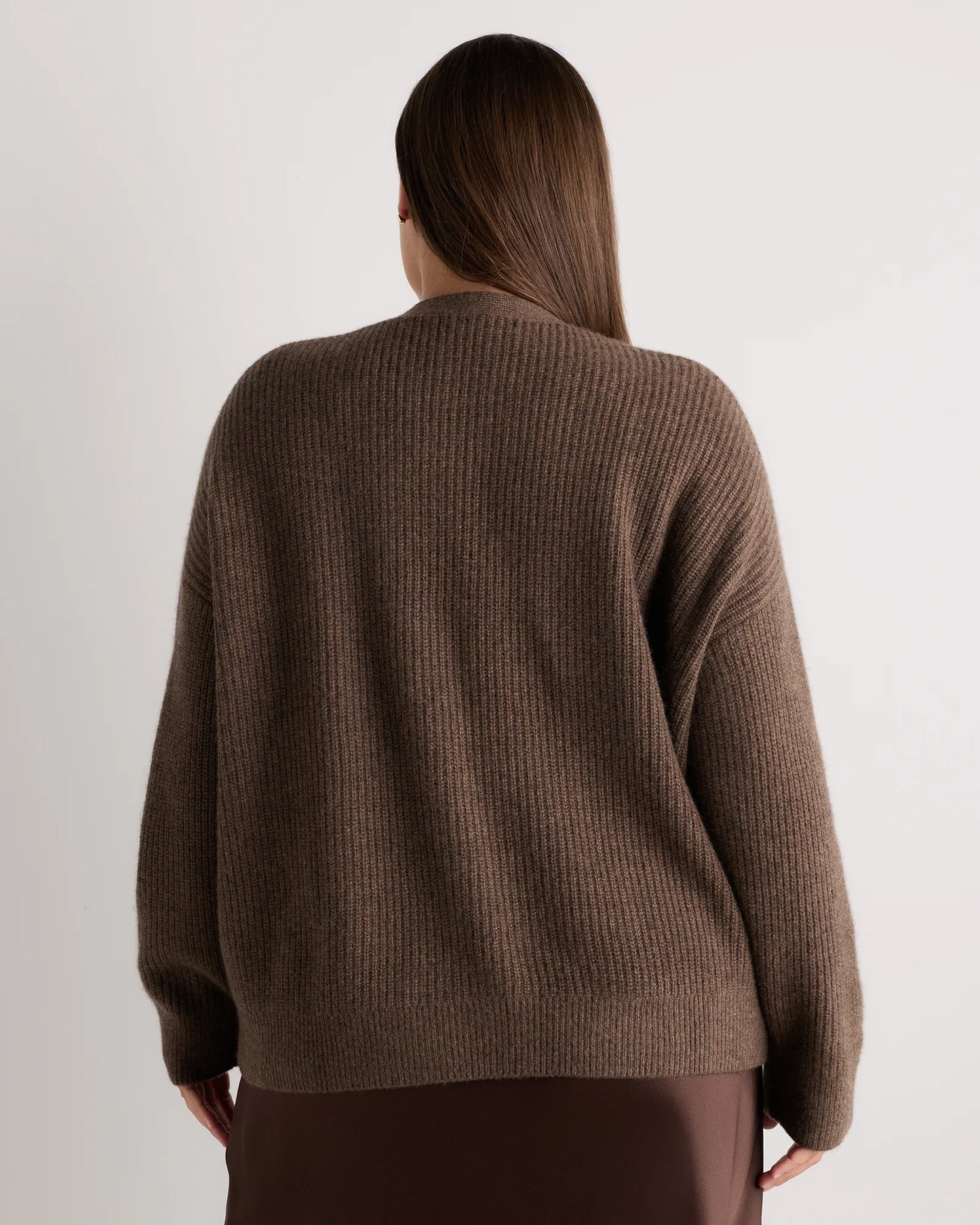 Mongolian Cashmere Fisherman Boxy Cropped Cardigan Sweater - 1X / Black