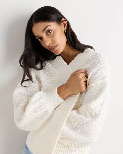 100% Organic Cotton Waffle Stitch Open Cardigan - XS / Sky Blue