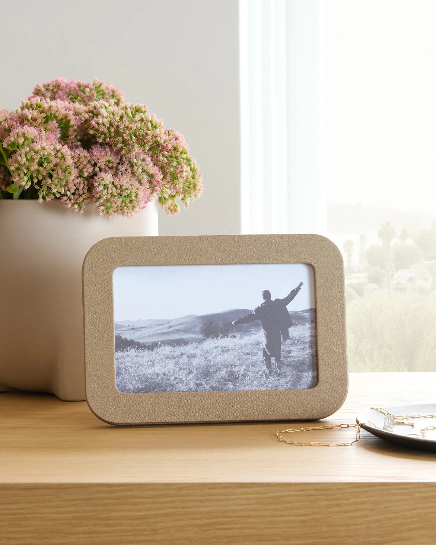 Shagreen Leather Picture Frames - 4x6 photo / Blush