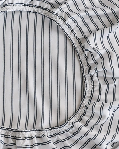 Bamboo Stripe Deluxe Bedding Bundle - Twin / Double Stripe Espresso