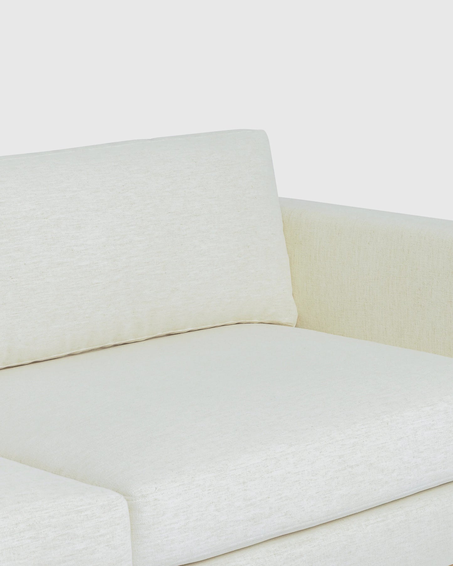 Performance Chenille Linen Blend Sofa with Solid Oak Base - 7ft / Snow