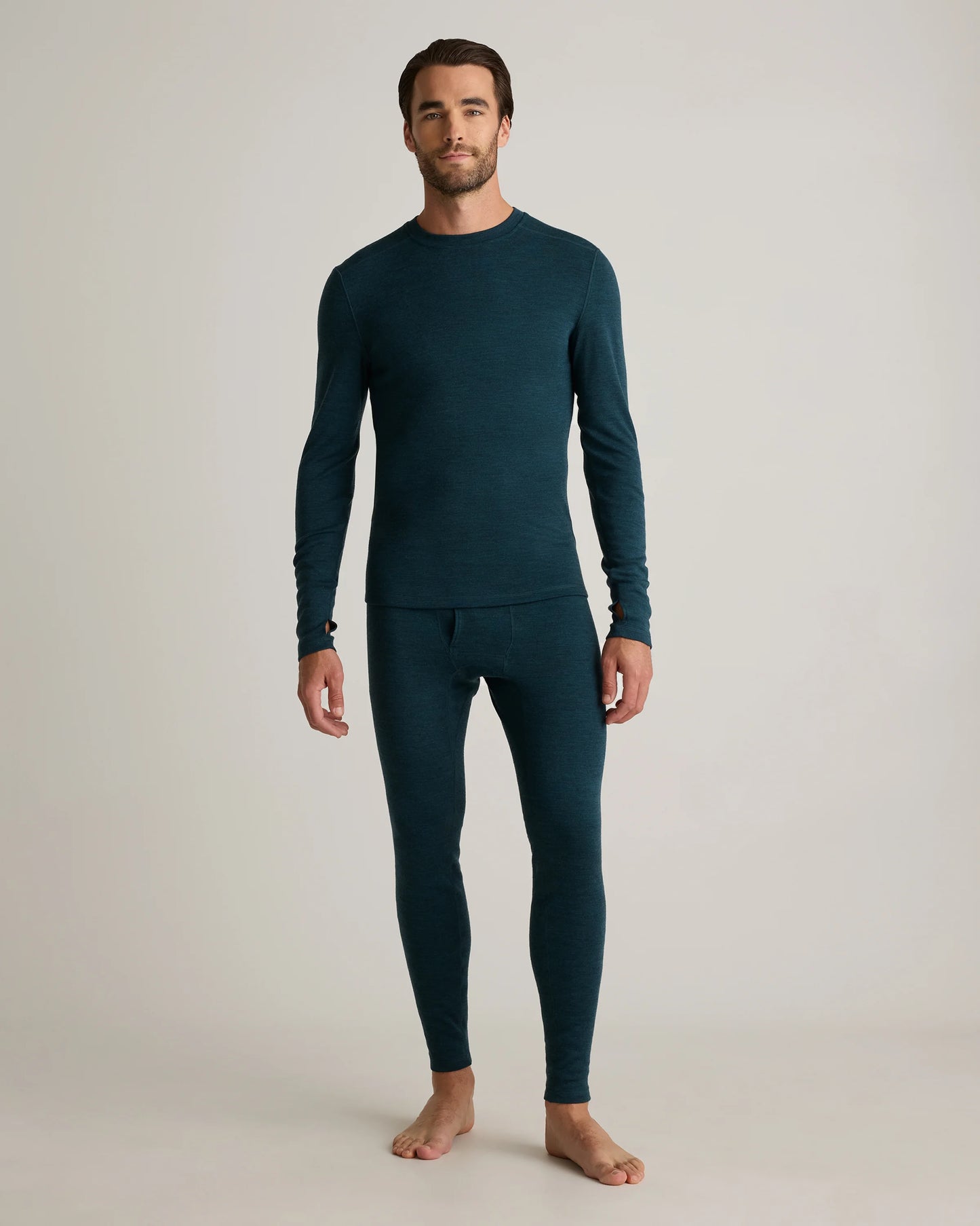 100% Merino Wool Cold Weather Base Layer Bottoms - S / Black