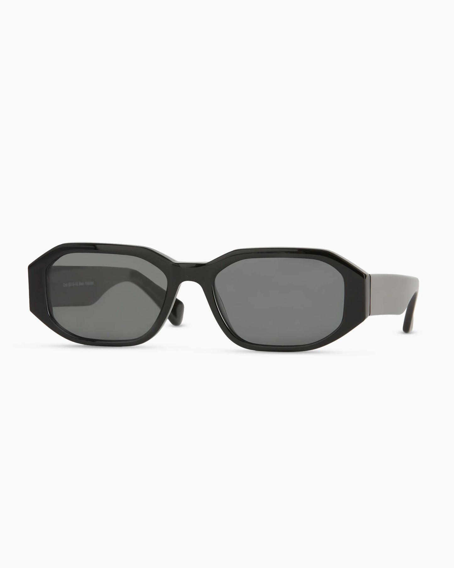 Cora Polarized Acetate Sunglasses - Wide / Black with Grey lens