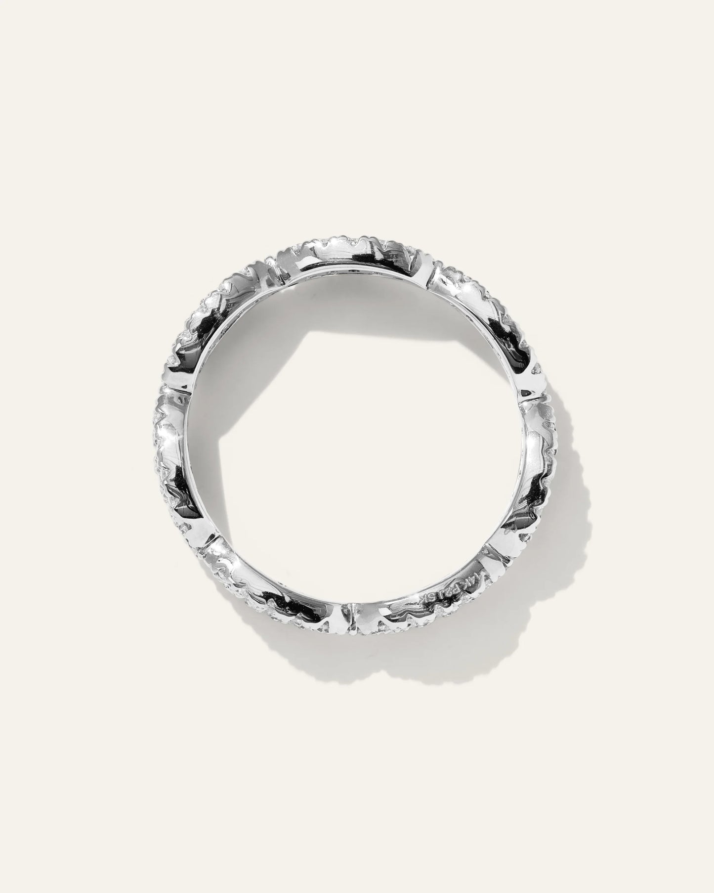 14K Gold Diamond Infinity Band - 4 / White Gold