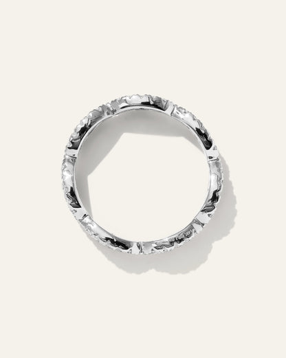 14K Gold Diamond Infinity Band - 4 / White Gold