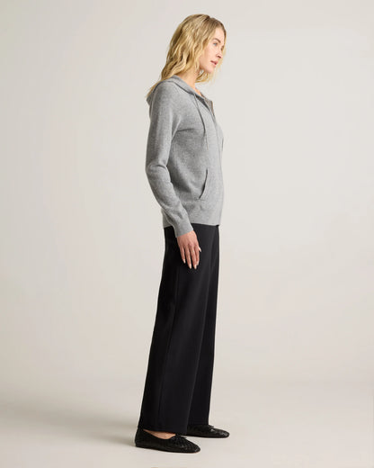 Mongolian Cashmere Full-Zip Hoodie - XS / Heather Grey