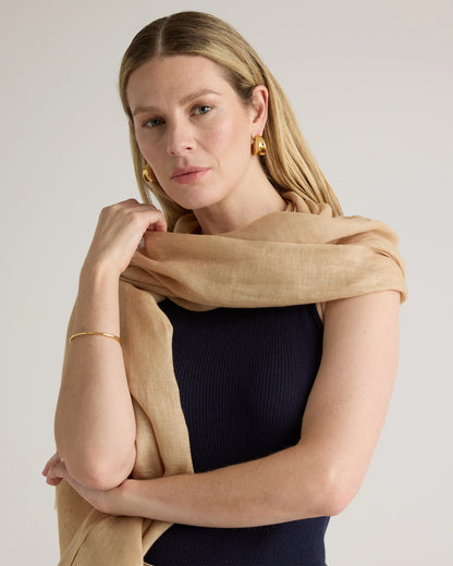 100% European Linen Scarf - One Size / Porcelain Blue