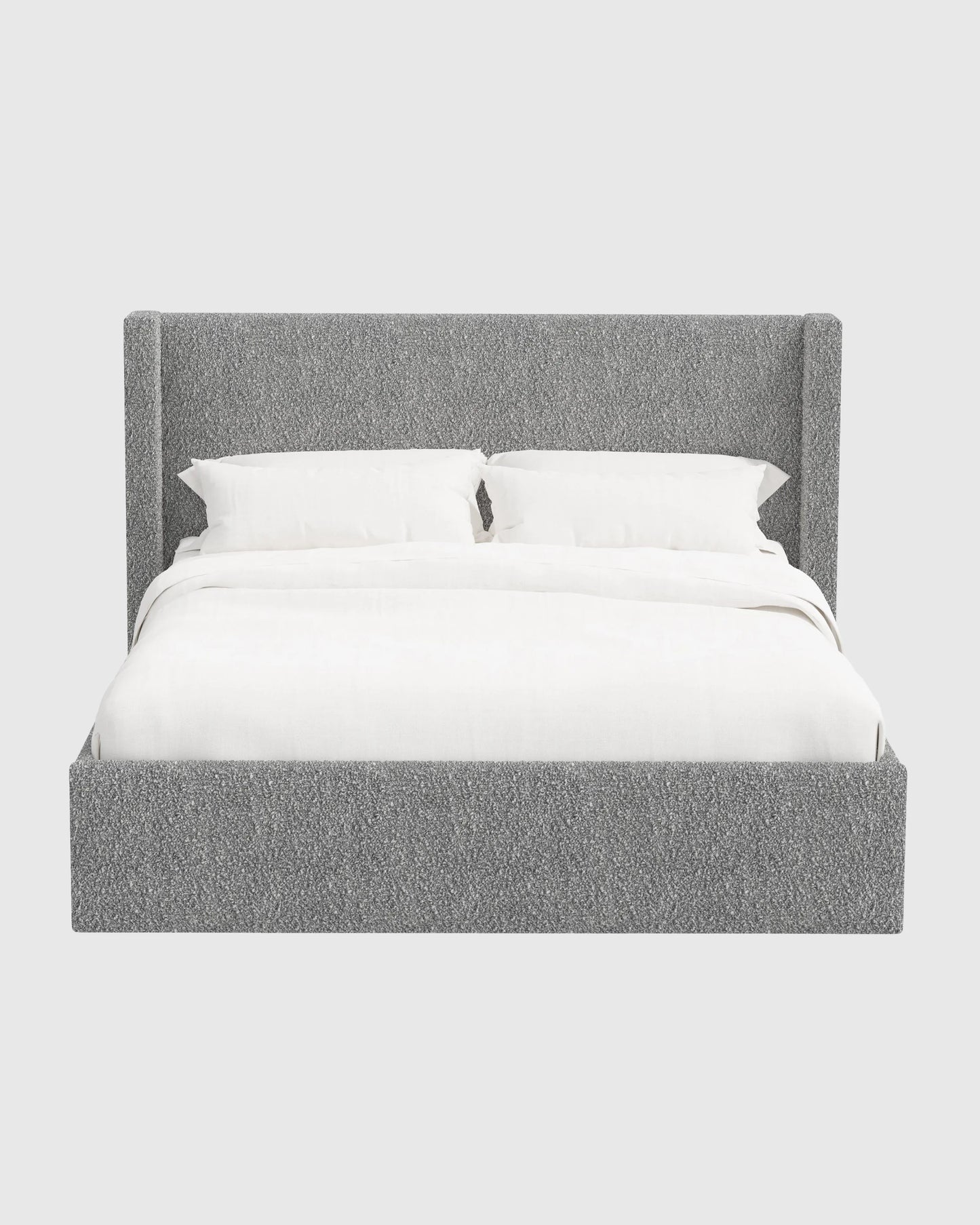 Plush Boucle Wingback Bed - Full / Ivory