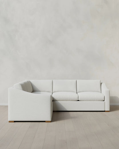 Hollis Slope Arm L Sectional in Performance Basketweave - 110x110 / Flax
