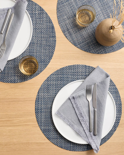 Basketweave Easy-Care Round Placemat, Set of 4 by Chilewich - One Size / Celadon