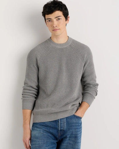 100% Organic Cotton Ribbed Crewneck Sweater - XS / Bahia Blue