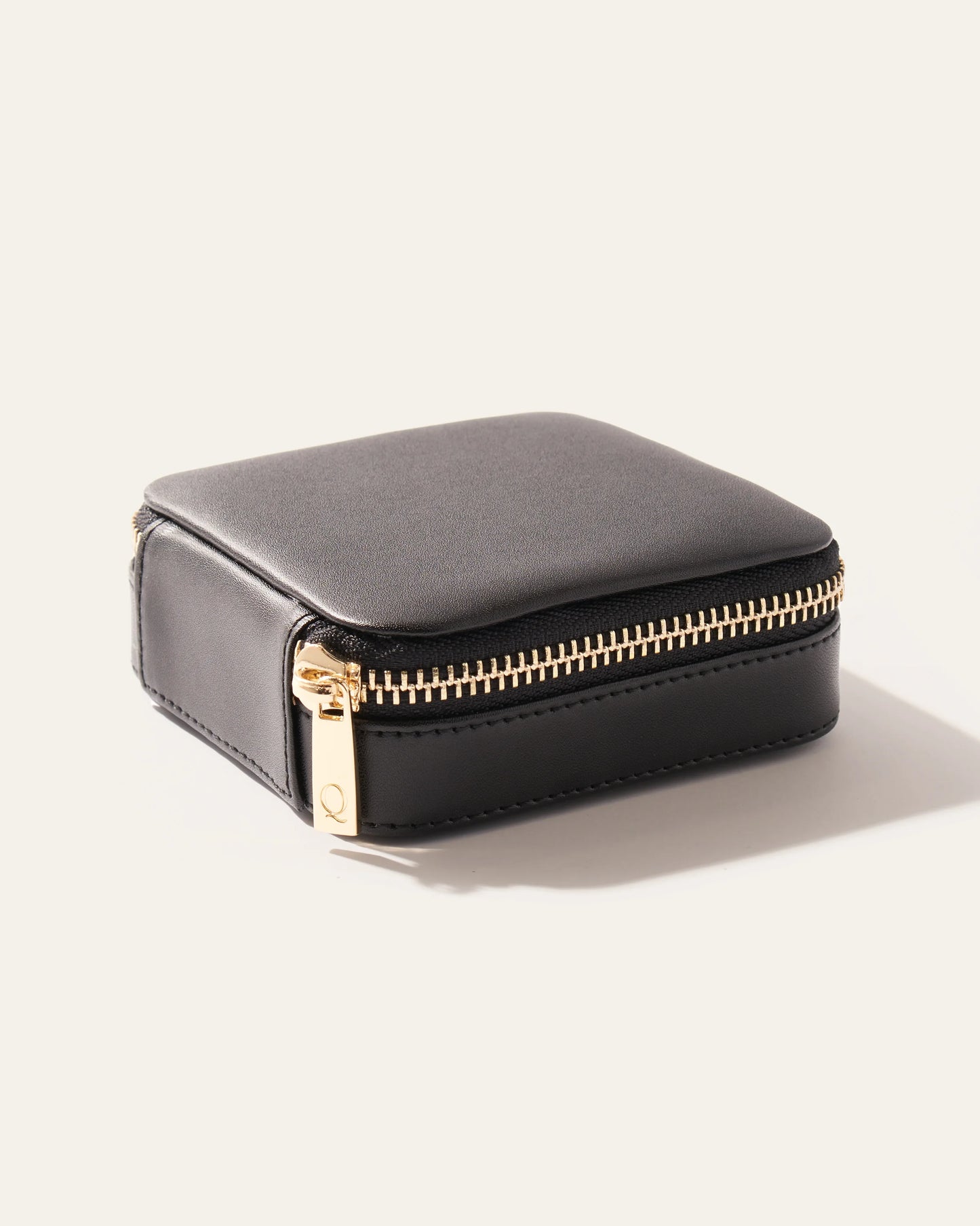 Leather Jewelry Travel Case - One Size / Black