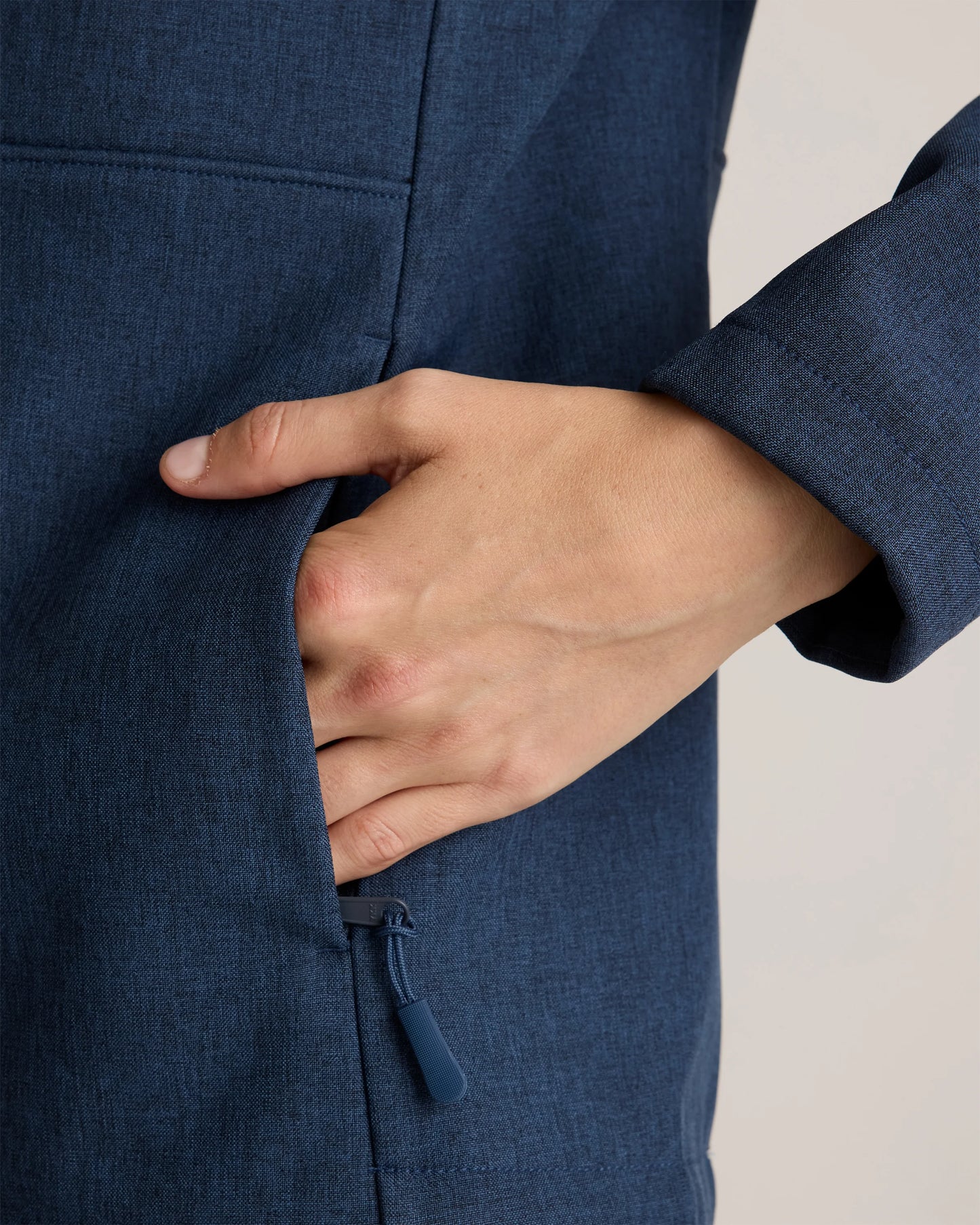 Softshell Fleece-Lined Full-Zip Jacket - XS / Heather Deep Navy