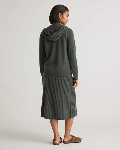 Mongolian Cashmere Full-Zip Hoodie - XS / Heather Grey